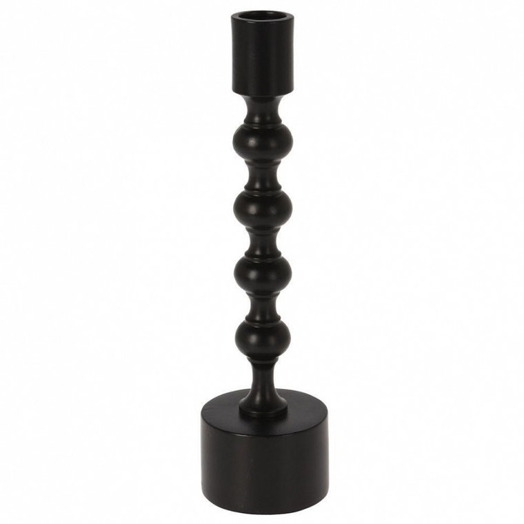 świecznik na długą świecę aluminiowy czarny 23,5 cm kod: O-569513