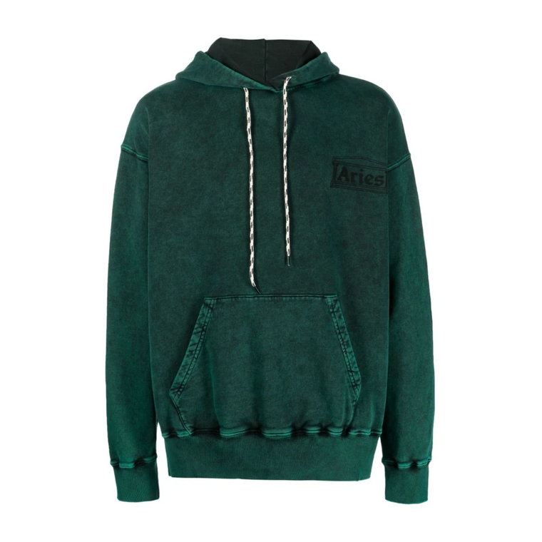 Zielony Rozciągliwy Bawełniany Hoodie Aries