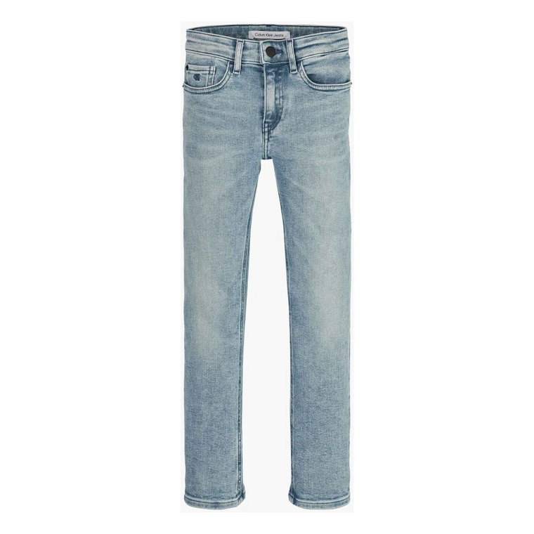 Jeansy Denim - Slim Fit, Średnie Wysokie, Niebieskie Pranie Calvin Klein