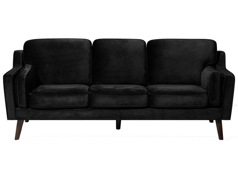 Sofa tapicerowana BELIANI Lokka, 3-osobowa, czarna, 85x204x83 cm