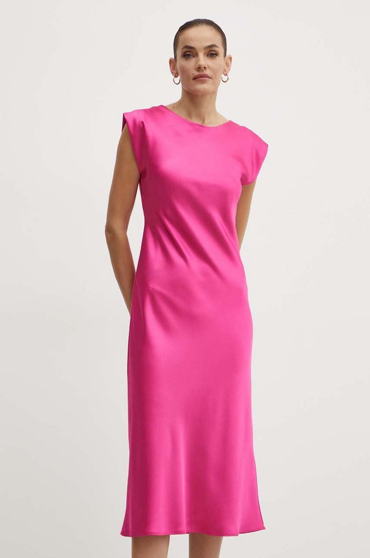 Marella sukienka kolor różowy midi rozkloszowana 2423226111200