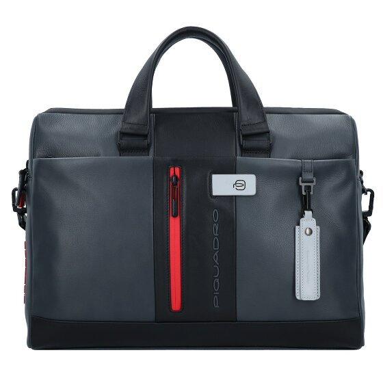 Piquadro Urban Briefcase Leather 42 cm przegroda na laptopa grey black