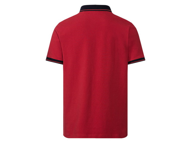 LIVERGY T-shirt męski polo z bawełny (S (44/46), Czerwony)