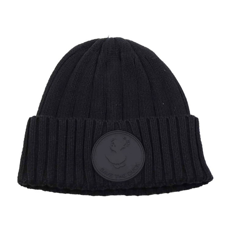 Czarna Dzianinowa Czapka Beanie Save The Duck