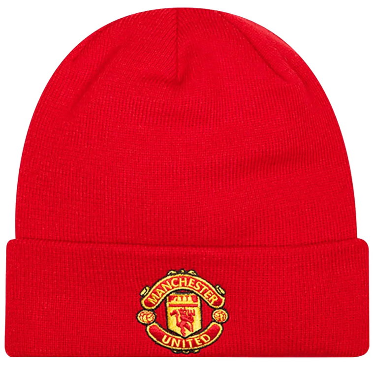 New Era Core Cuff Beanie Manchester United FC Hat 11213213, Męskie, Czerwone, czapki, akryl, rozmiar: One size
