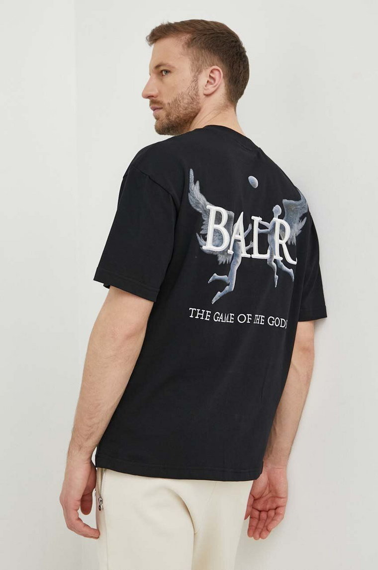 BALR. t-shirt bawełniany Game of the Gods męski kolor czarny z nadrukiem B1112 1240