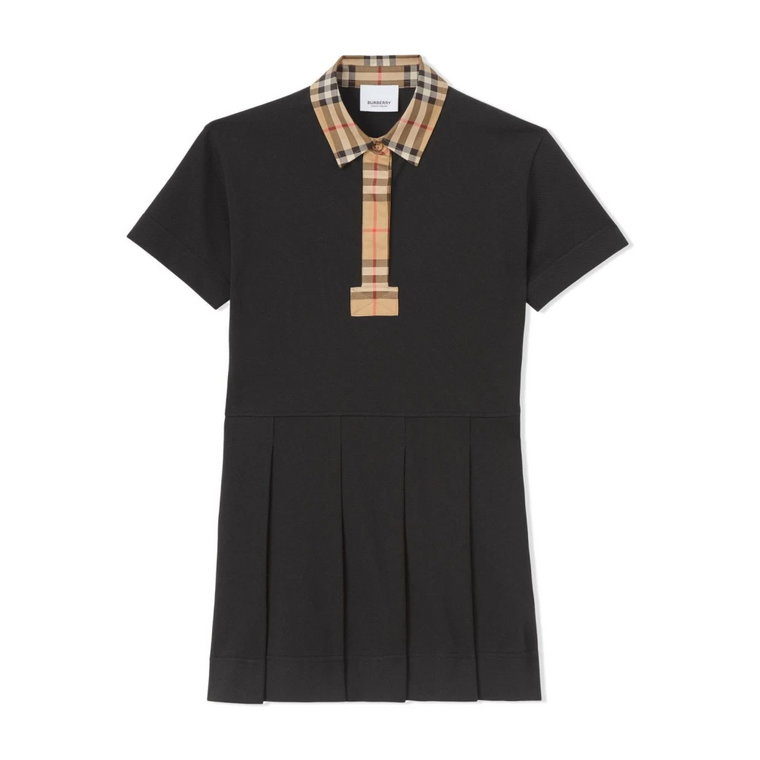 Czarna Sukienka Sigrid Polo Neck Midi Burberry