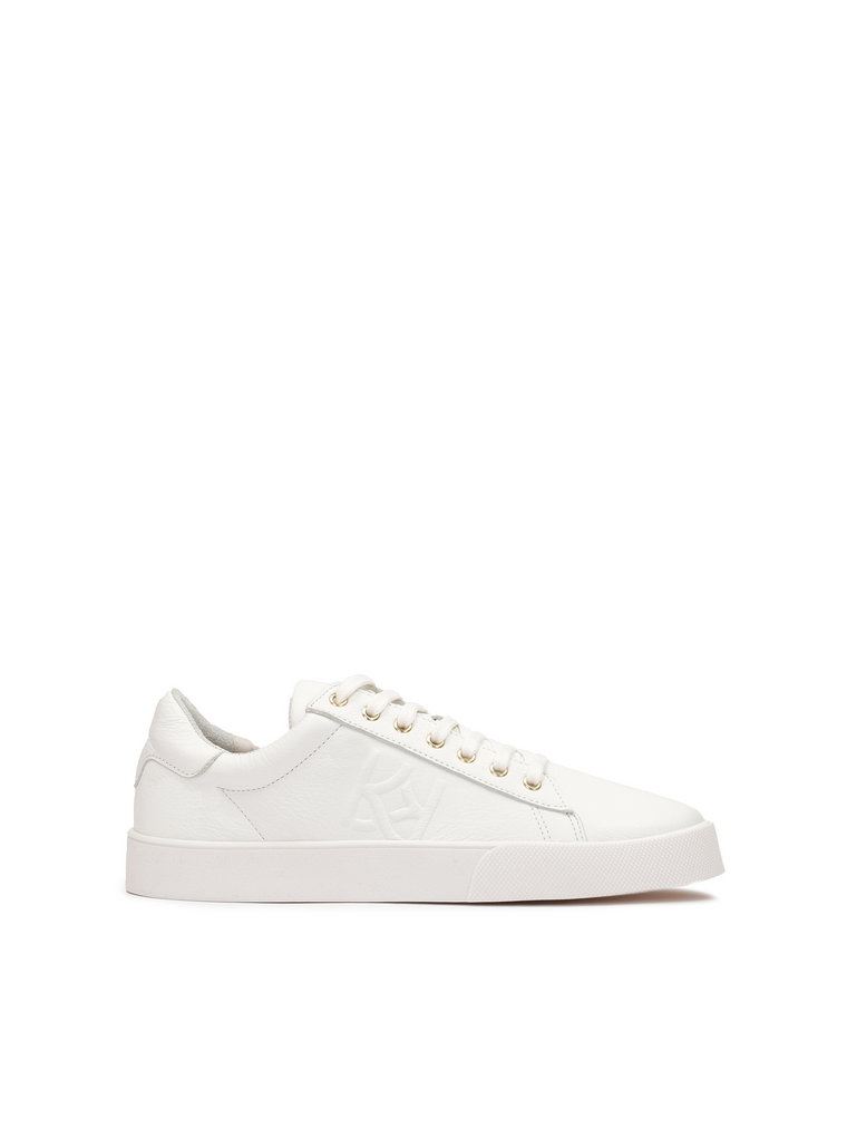 Białe minimalistyczne sneakersy ze skóry