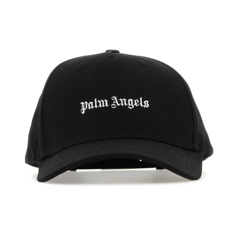 Czarna bawełniana czapka baseballowa, Sportowa elegancja Palm Angels