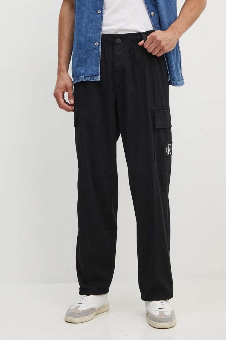 Calvin Klein Jeans spodnie męskie kolor czarny proste J30J326829