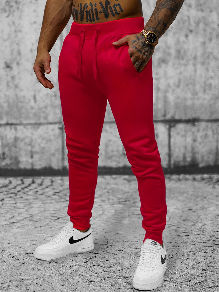 Spodnie dresowe męskie ciemno-czerwone OZONEE JS/XW01/59Z