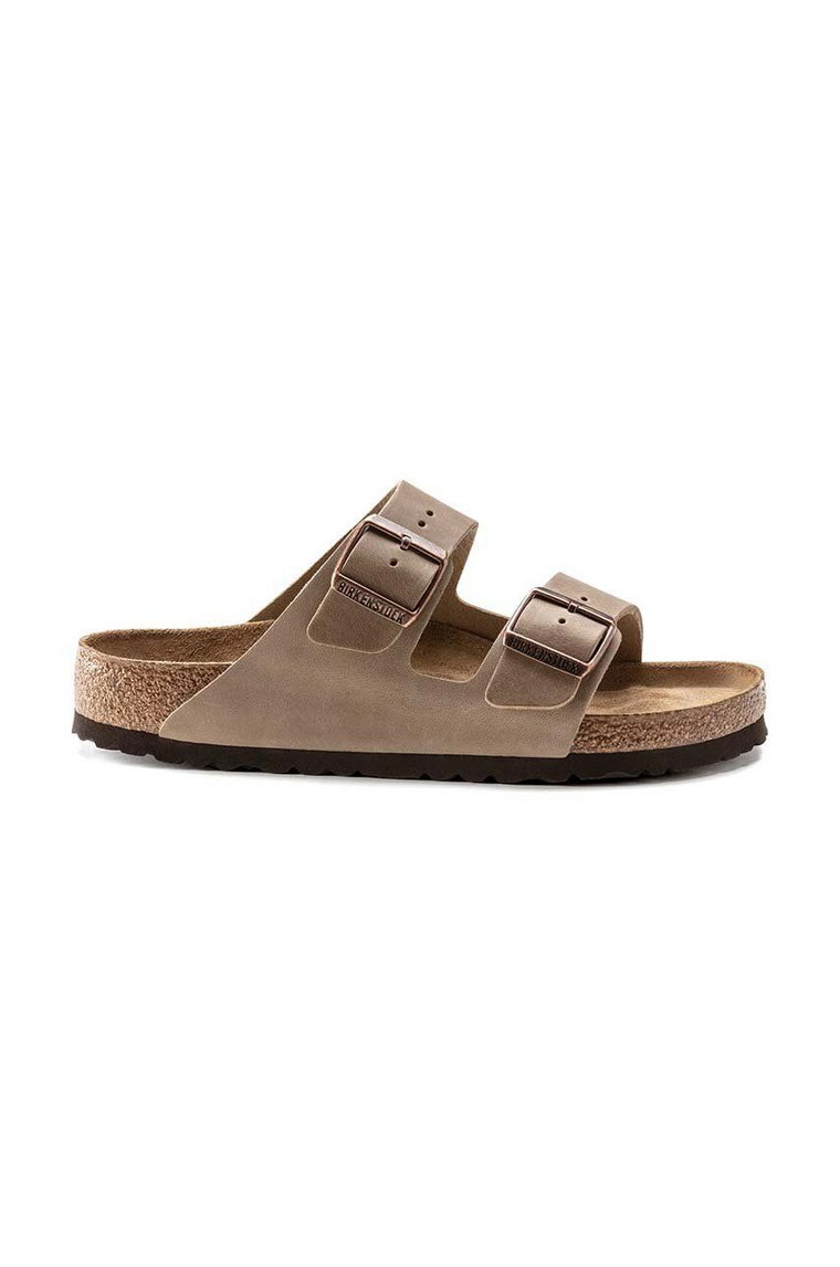 Birkenstock klapki skórzane Arizona SFB 552811 męskie kolor beżowy