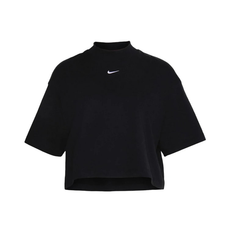 Czarna koszulka Sportswear z haftowanym logo Swoosh Nike