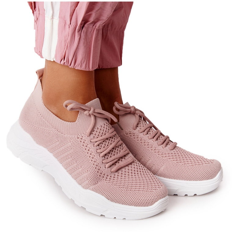 PS1 Damskie Sportowe Buty Sneakersy Różowe Ruler białe