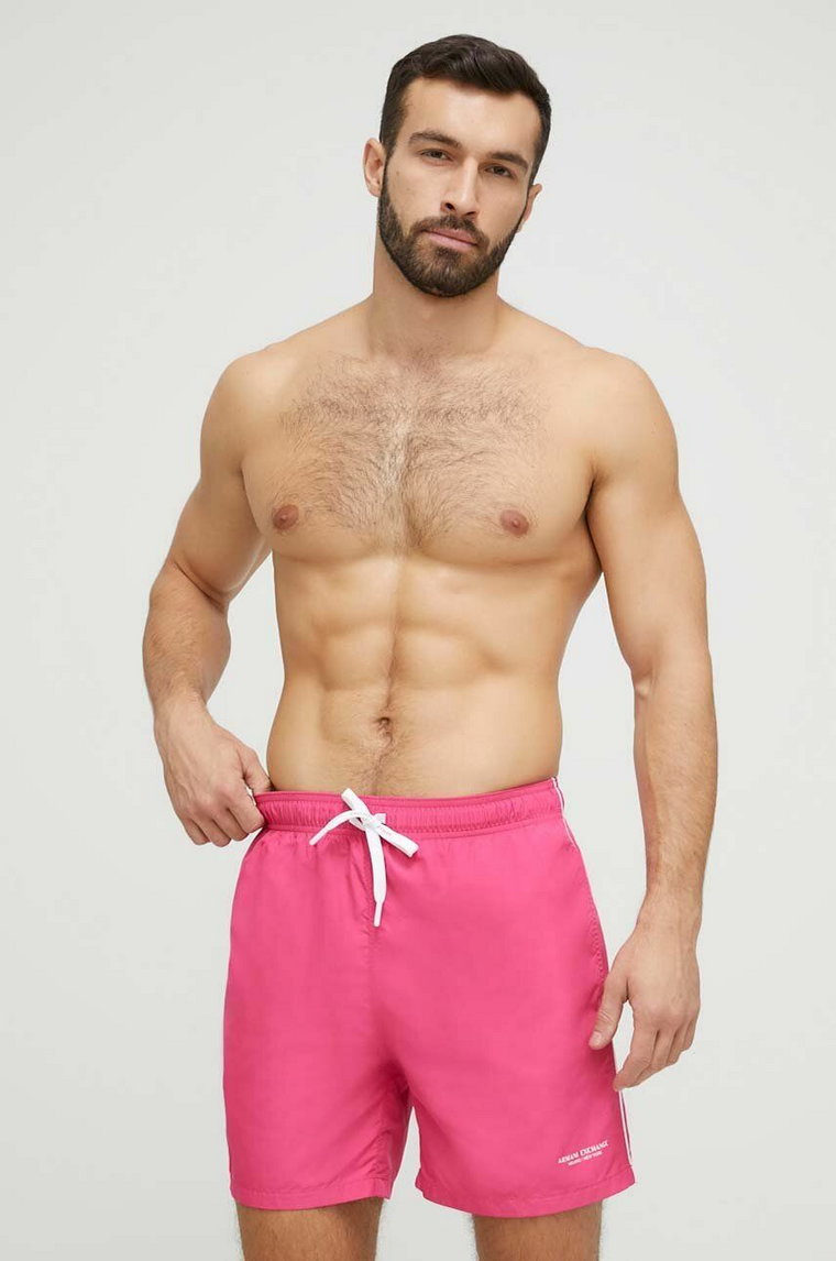 Armani Exchange szorty kąpielowe kolor różowy