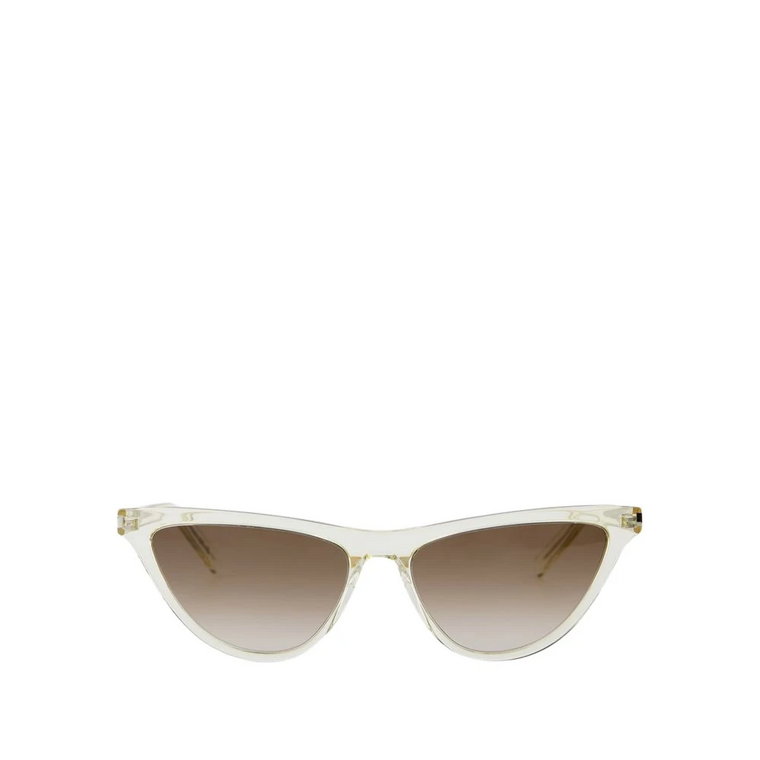 Retro-Chic Cat Eye Okulary Przeciwsłoneczne - Żółto-Brązowe Acetat Saint Laurent