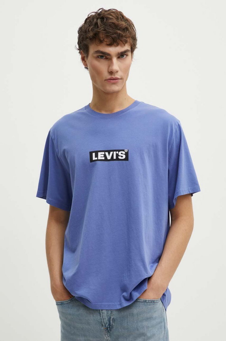 Levi's t-shirt bawełniany męski kolor fioletowy z nadrukiem A2082