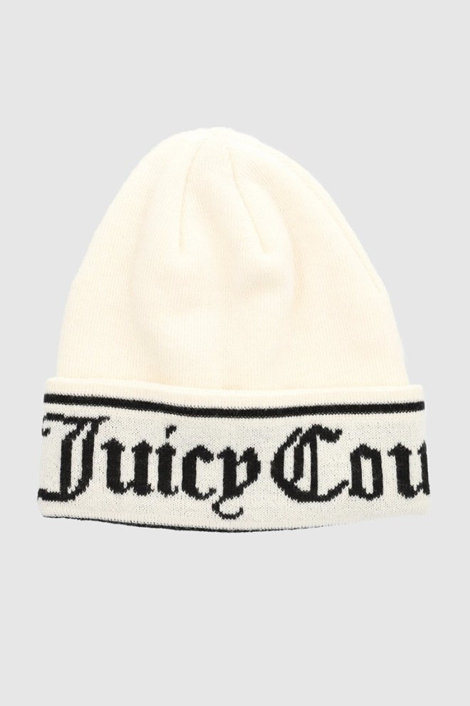 JUICY COUTURE Ecru czapka z logo