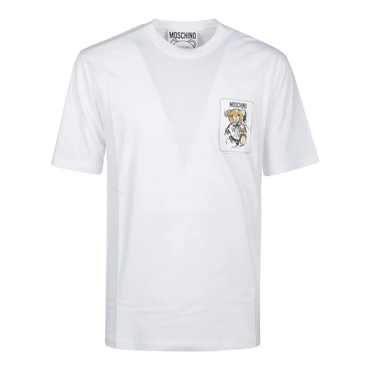 Luźny Bawełniany T-shirt Moschino