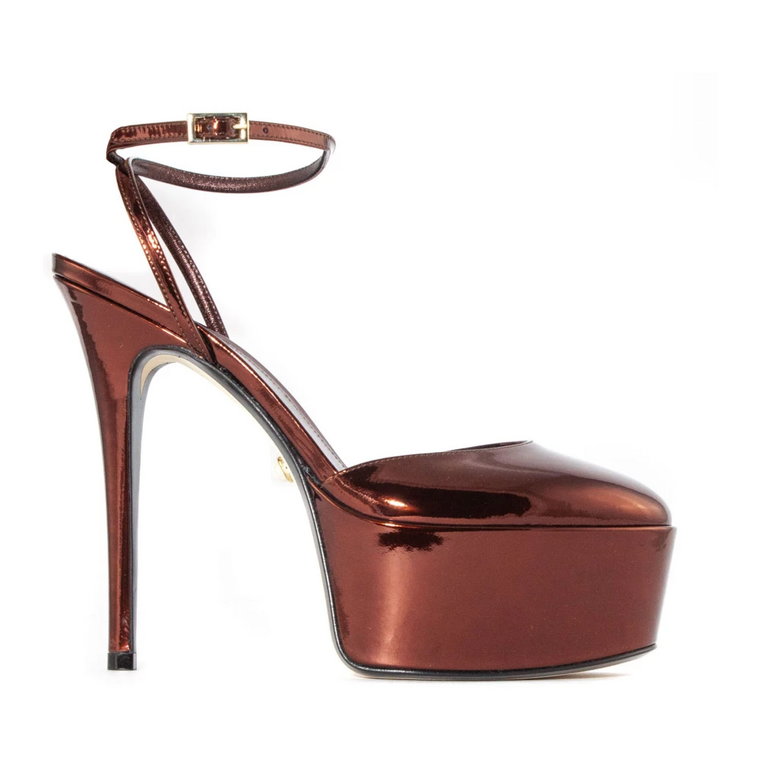 Bronze High Heel Sandals Alevi Milano