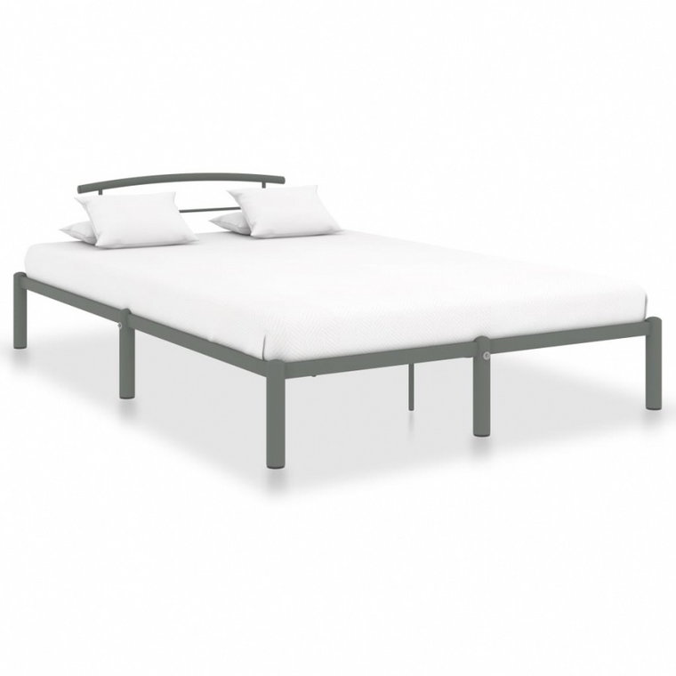 Rama łóżka, szara, metalowa, 140 x 200 cm kod: V-284665