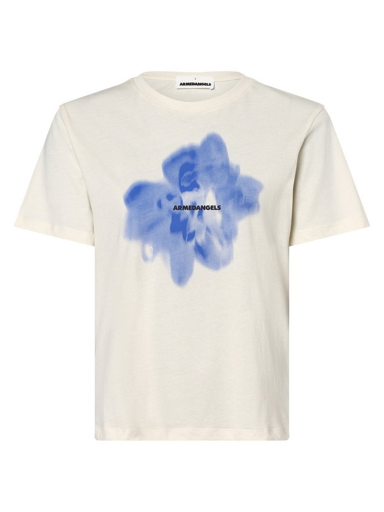 ARMEDANGELS - T-shirt damski  Maarla Thermaal Flower, beżowy