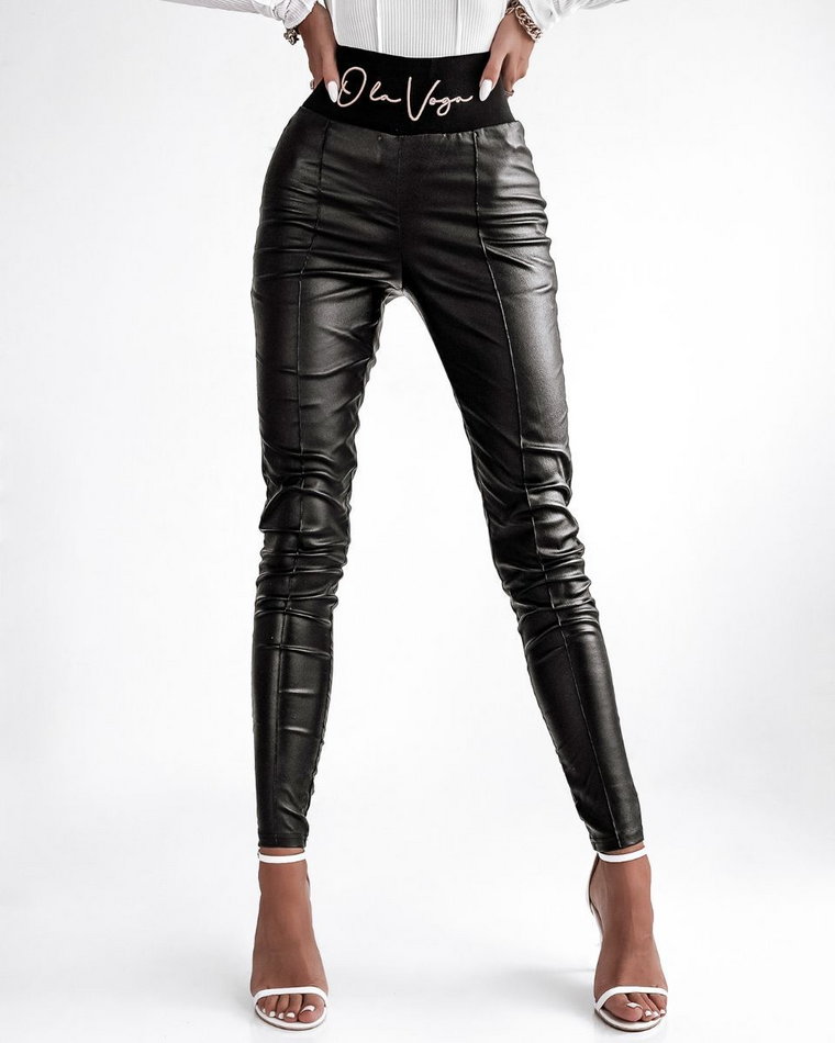 Legginsy damskie OLAVOGA CLASSIC LEATHER czerń S