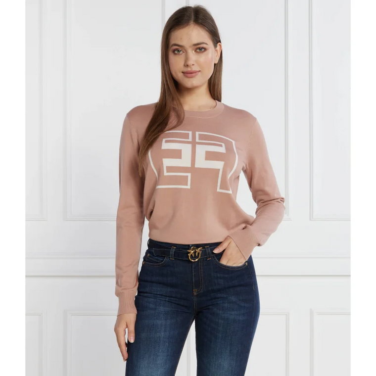 Elisabetta Franchi Wełniany sweter | Regular Fit