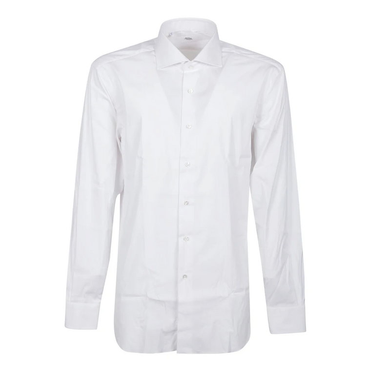 Biała Koszula z Dekoltem Barba Napoli