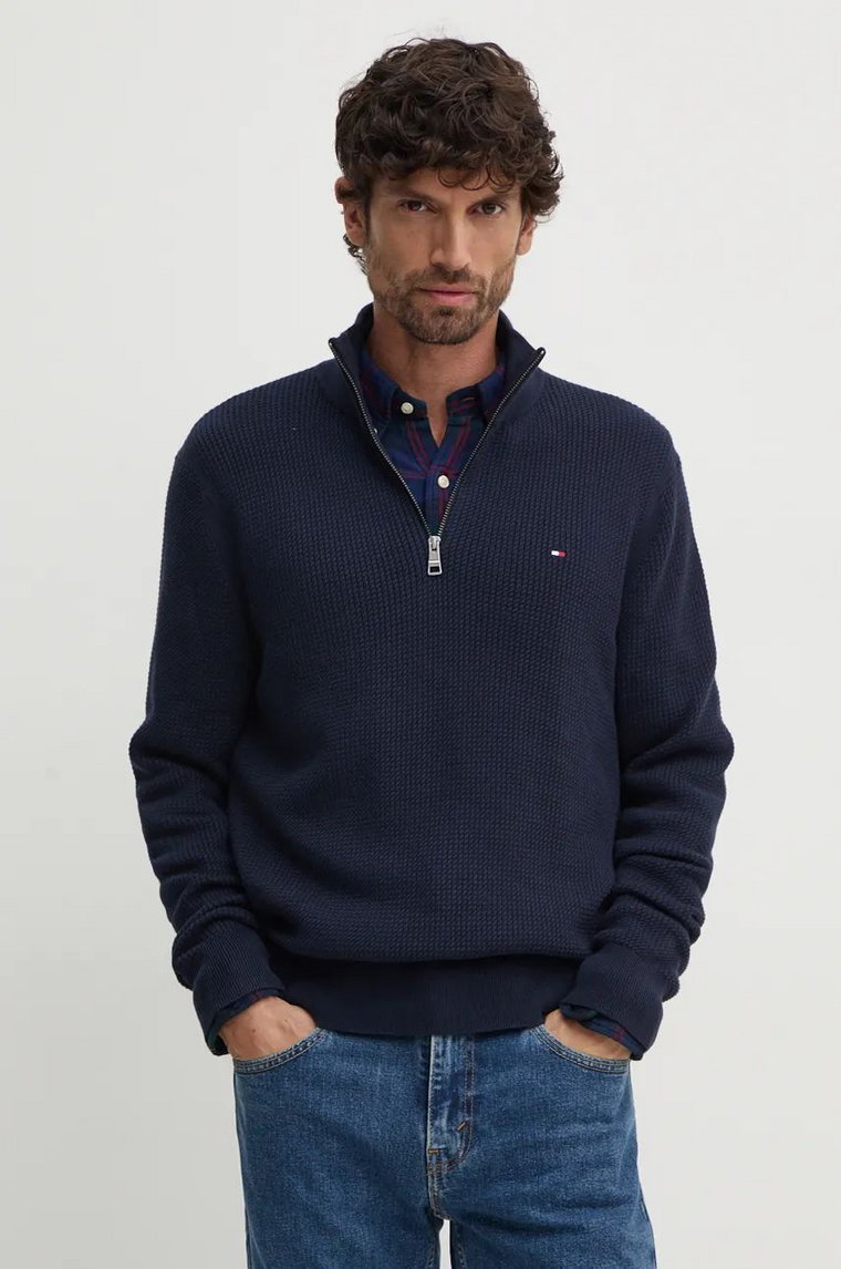 Tommy Hilfiger sweter bawełniany kolor granatowy  MW0MW36527