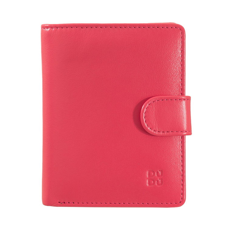 DUDU Portmonetki dla kobiet Oryginalny skórzany mały kompaktowy portfel Damskie z ochroną RFID, zapięciem na zatrzask i kieszenią na suwak