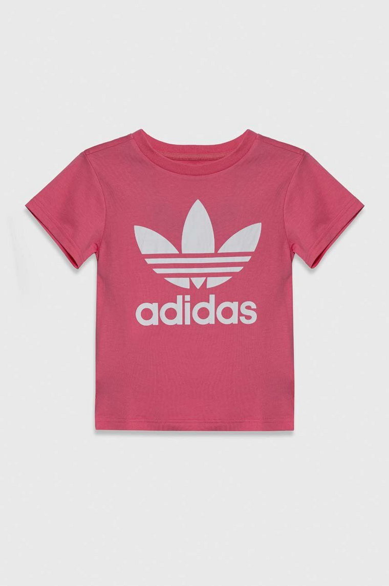 adidas Originals t-shirt bawełniany dziecięcy TREFOIL TEE kolor różowy