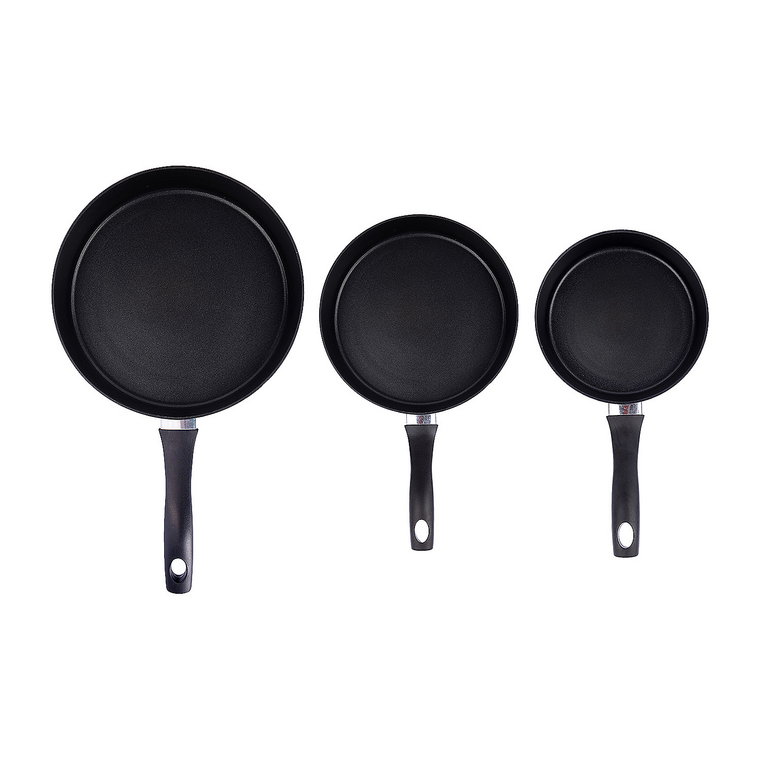 Zestaw patelni MG Home Verso, 3 elementy, non-stick, czarne