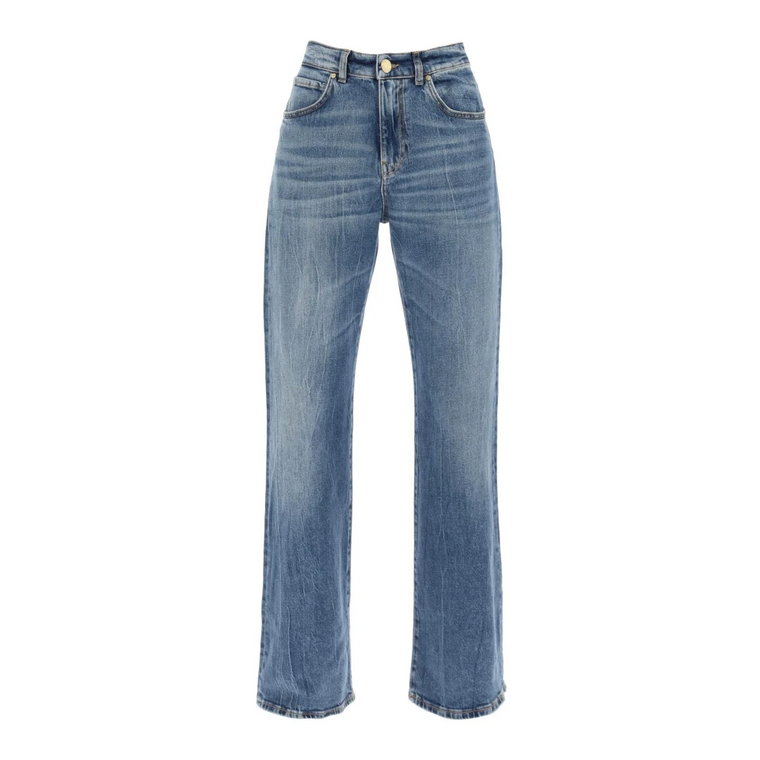Luźne jeansy z szerokimi nogawkami w stylu vintage Pinko