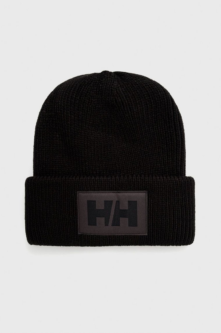 Helly Hansen Czapka HH BOX BEANIE kolor czarny z grubej dzianiny 53648