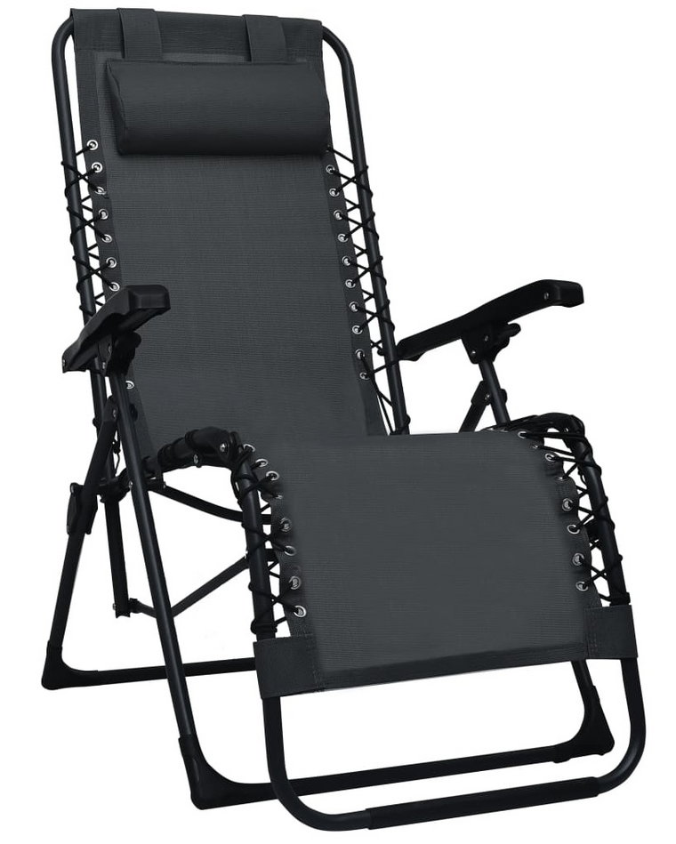 Czarne składane krzesło tarasowe  Rovan