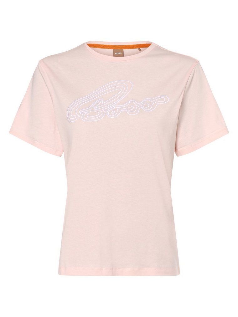 BOSS - T-shirt damski  C_Esummer_EOSP, różowy