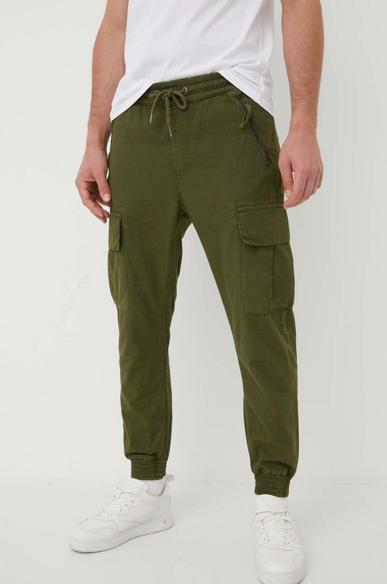 Alpha Industries spodnie bawełniane Ripstop Jogger kolor zielony 116201.142