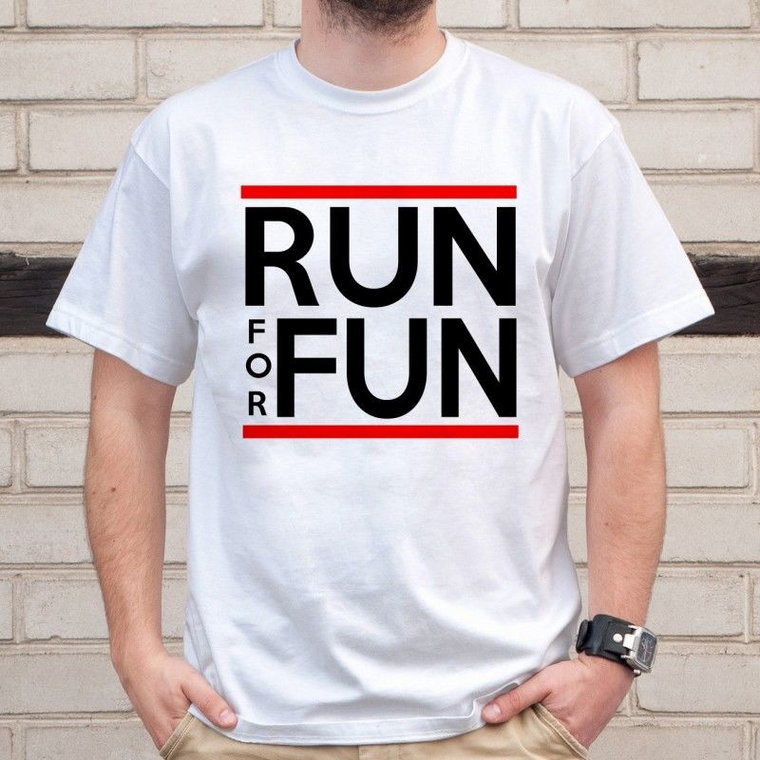 Run For Fun - męska koszulka z nadrukiem