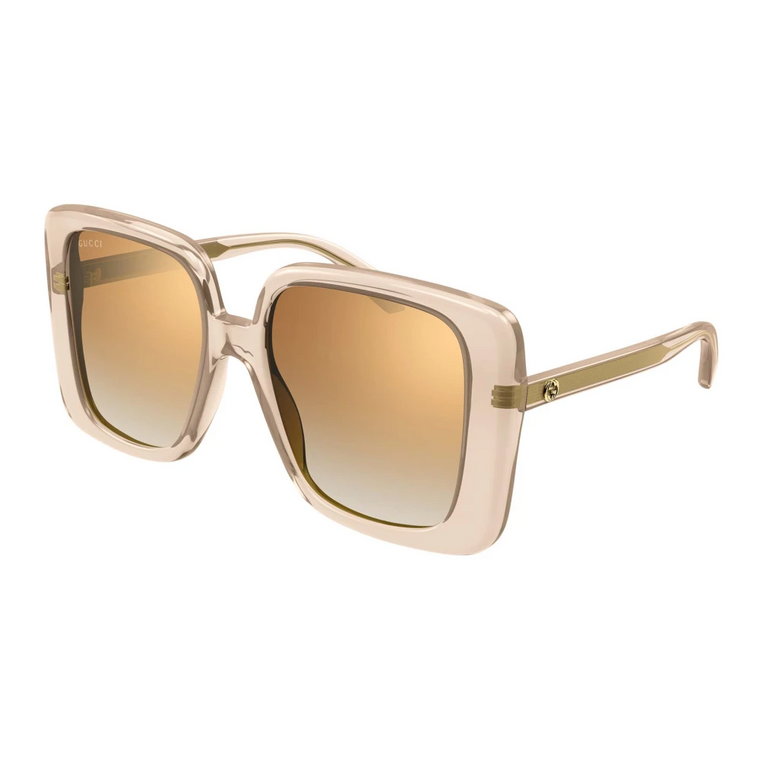 Beżowo-brązowe Okulary przeciwsłoneczne Gucci