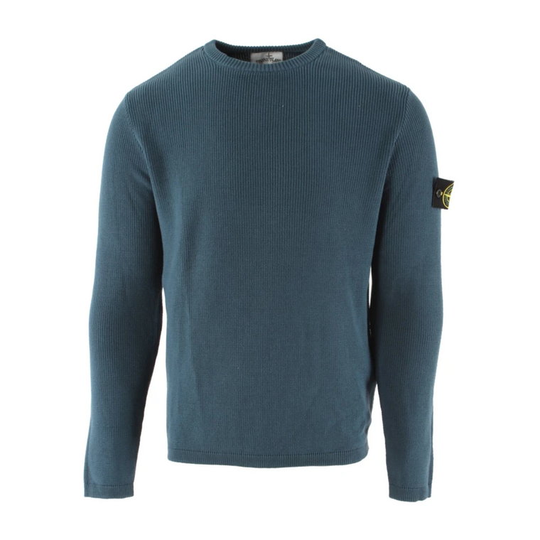 Niebieski Sweter z Bawełny dla Mężczyzn Stone Island