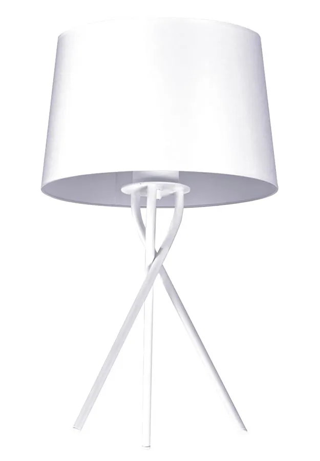 Biała lampa stołowa abażurowa - S913-Brila