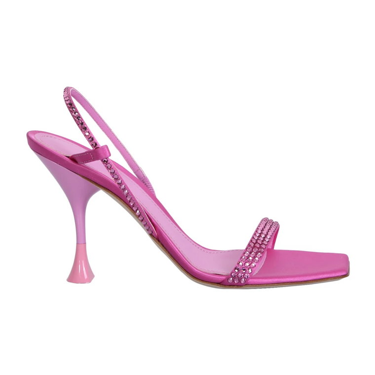 Fuxia Eloise sandals by 3Juin; made of satin, they feature rhinestone details that give an elegant and innovative touch 3Juin