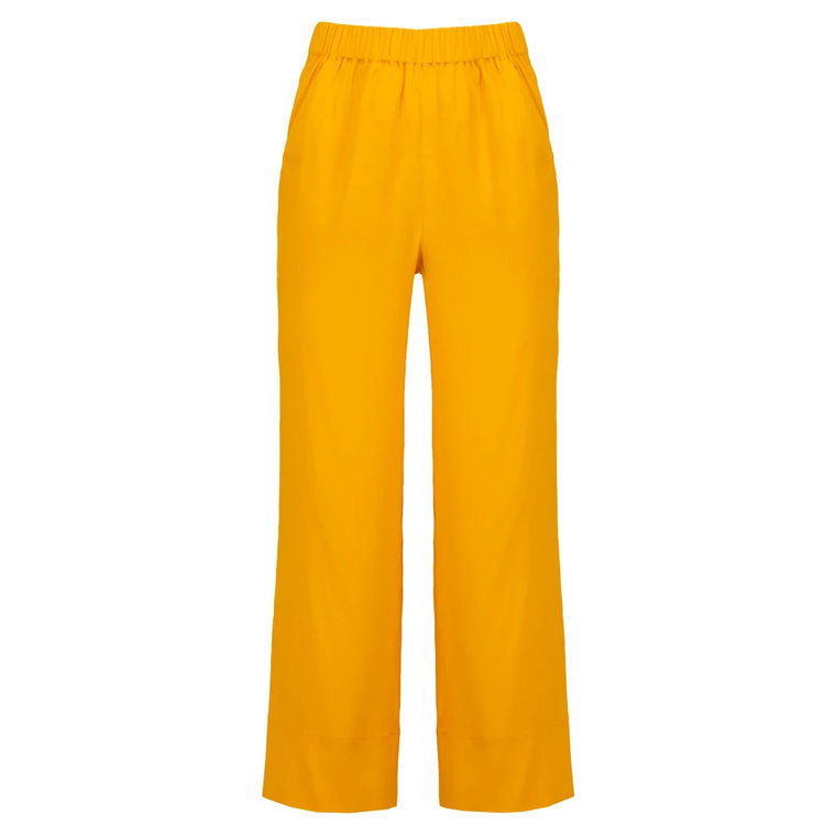 Spodnie w Kolorze Tangerine z Prostą Nogawką Jaaf