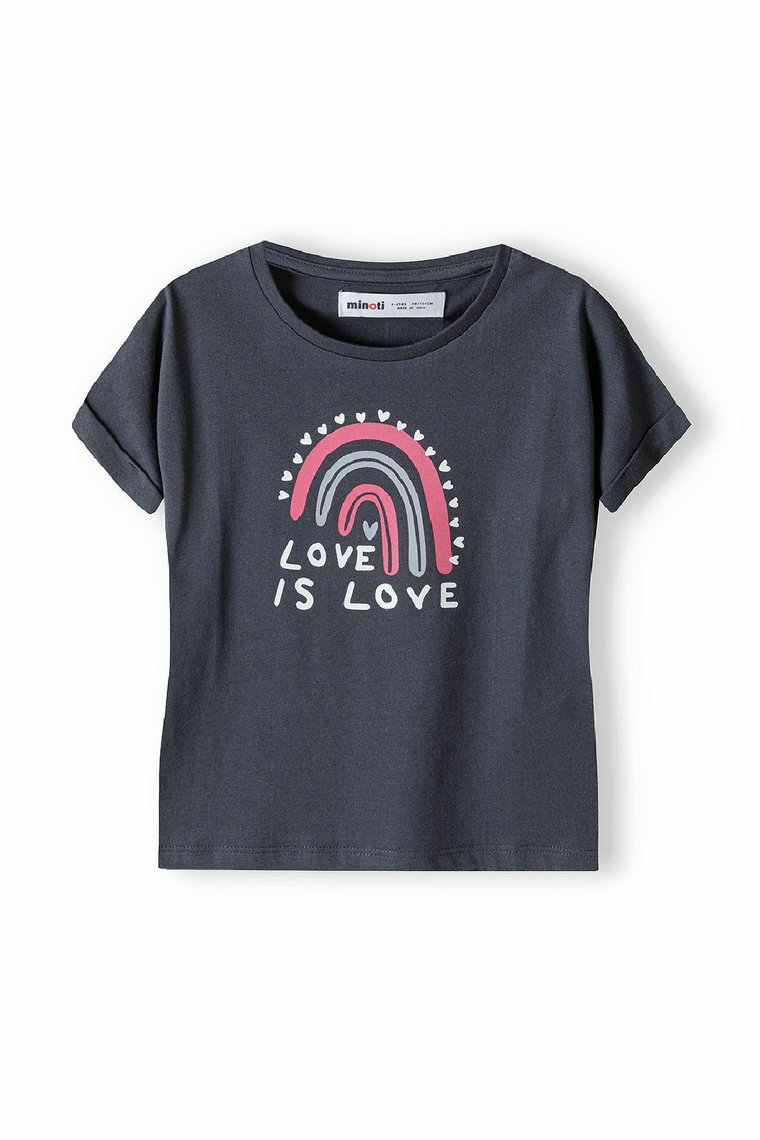 Granatowa koszulka bawełniana niemowlęca- Love is love