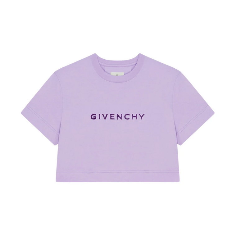 Liliowa Bawełniana Koszulka z Emblematem Givenchy Givenchy