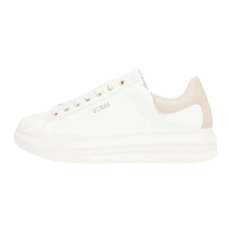 Białe/Różowe Skórzane Sneakersy Vibo Guess