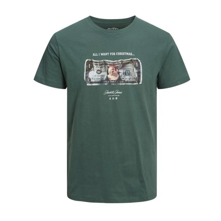 Zielony T-shirt z Nadrukiem dla Mężczyzn Jack & Jones