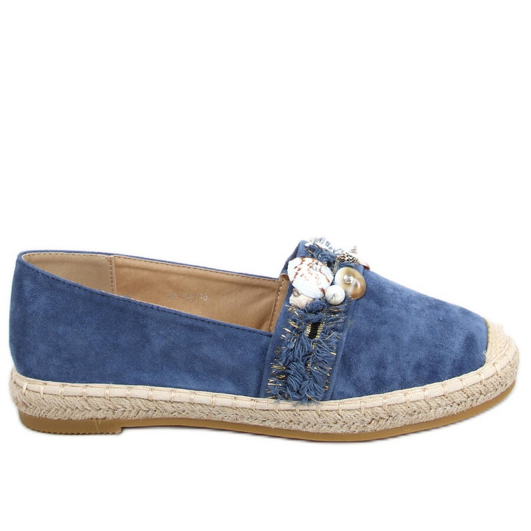 Espadryle z muszelkami Lola Blue niebieskie