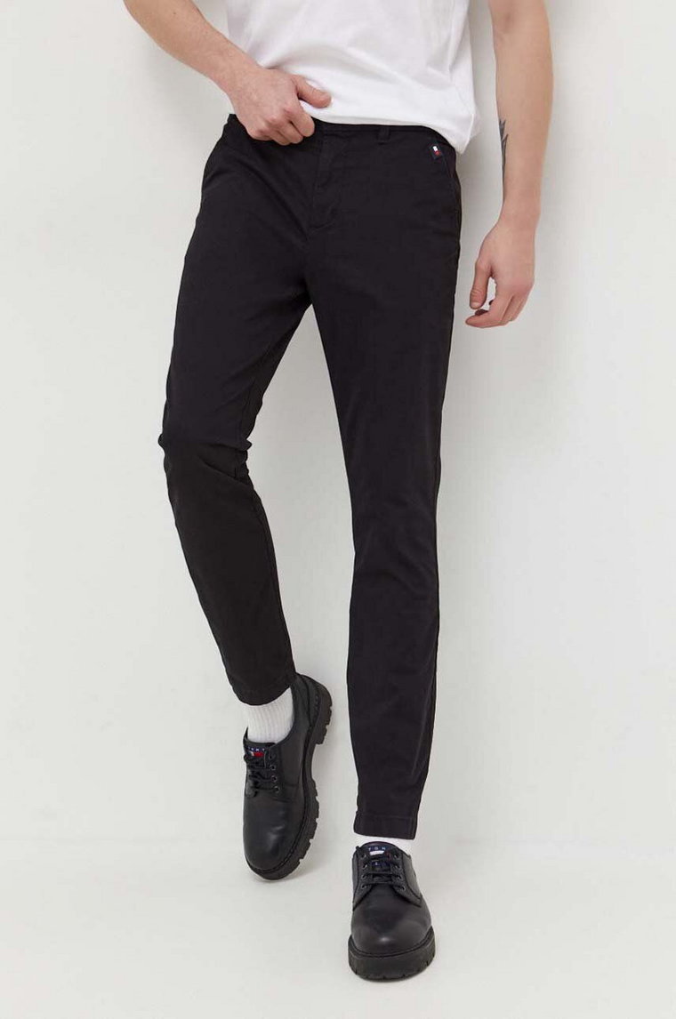 Tommy Jeans spodnie męskie kolor czarny proste